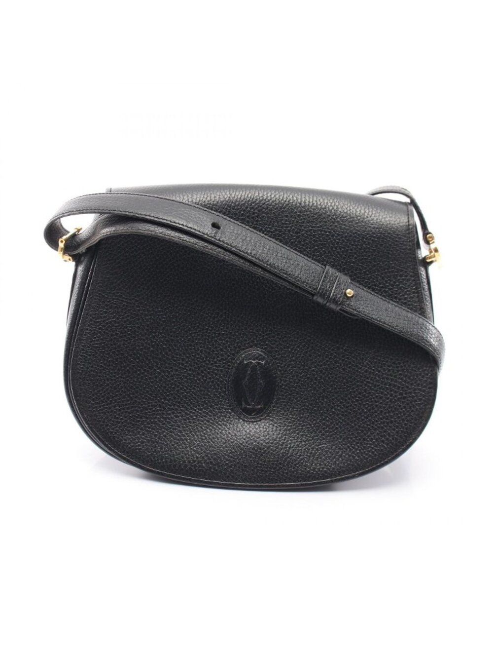 Cartier Shoulder Bag Must Line Black Leather